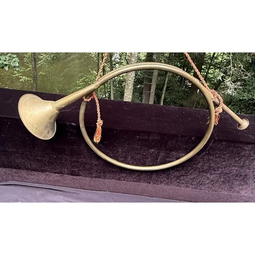 Vintage Brass French Horn Bugle Fox Hunting Decor Christmas LARGE 20 inch